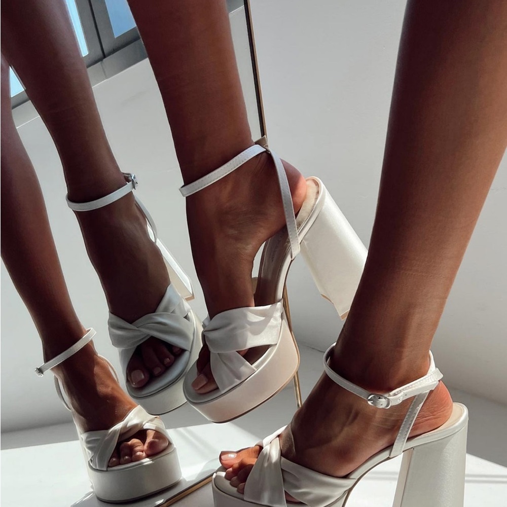 Princess Polly White Platform Heels